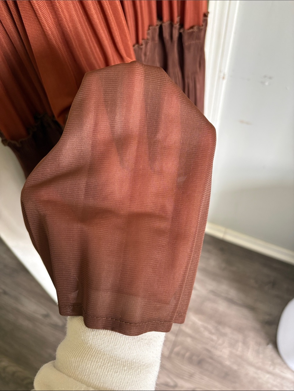 Dress Like An Angel Cream, Beige, Rust & Brown Tiered Pleated Maxi Dress - Picture 8 of 8